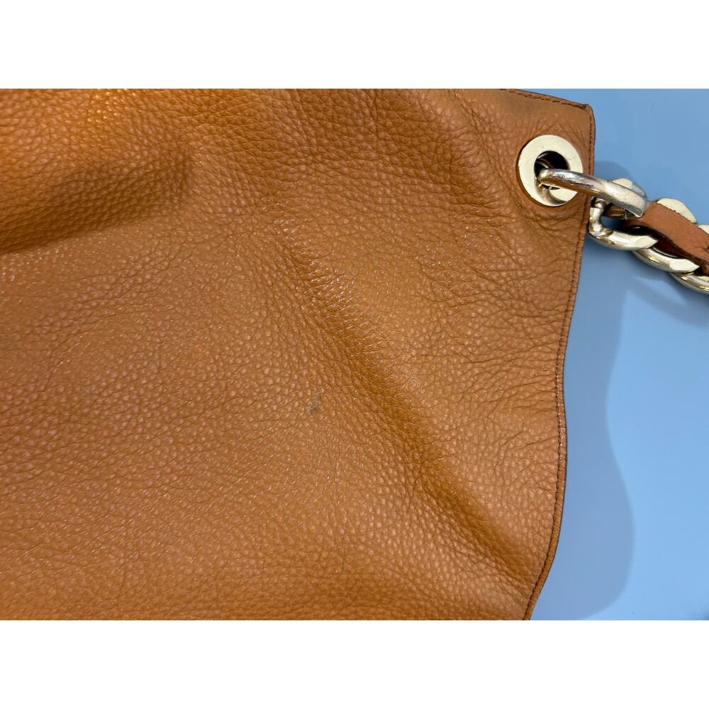 Mark & Graham bag brown leather small initials heavy gold chain soft - Picture 8 of 12